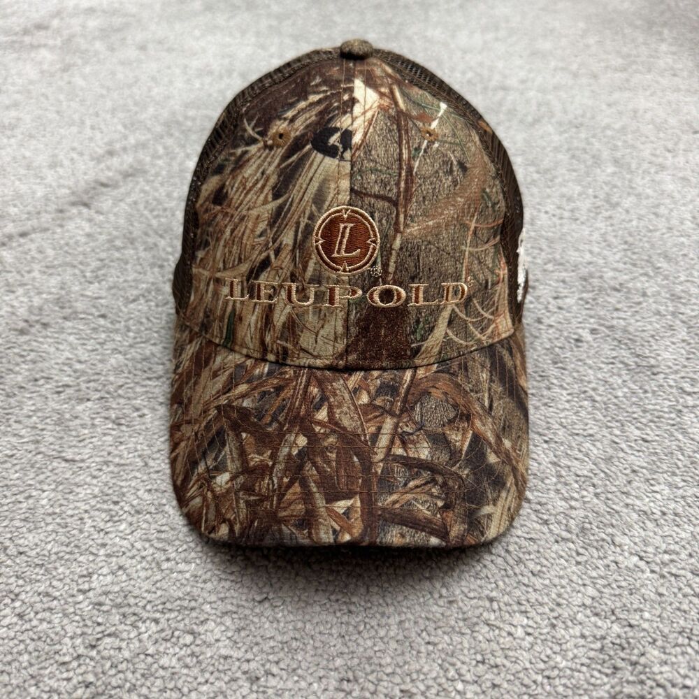 Leupold GX Rangefinder Camouflage Trucker Cap Hat Mens One Size Brown Adjustable